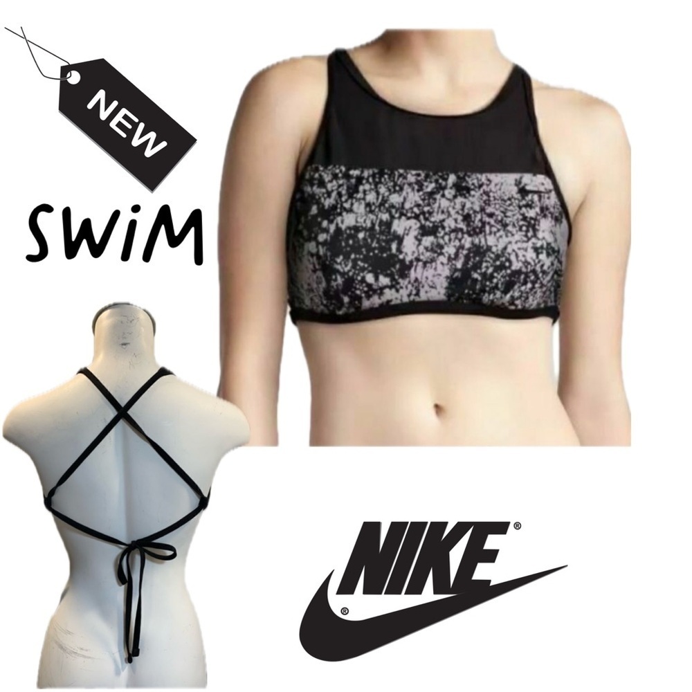NWT NIKE High Neck Mesh Swim Bikin top size xL